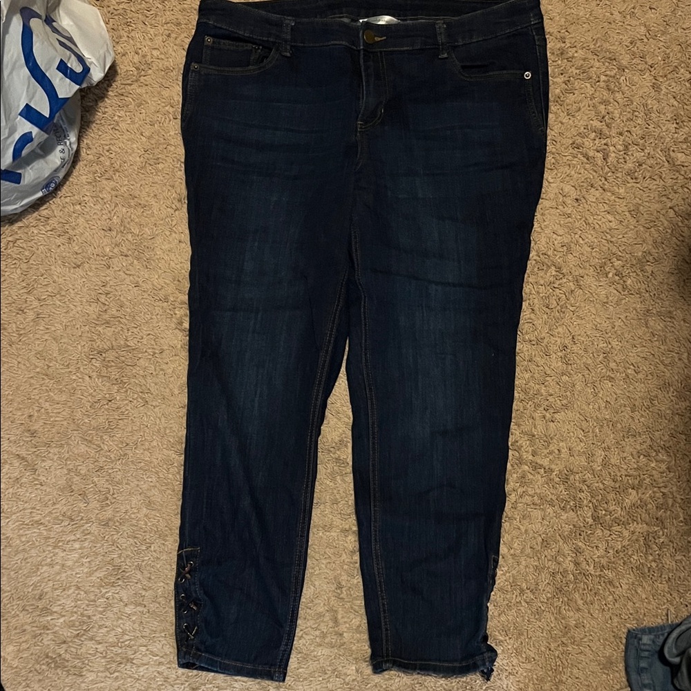 Christopher & Banks Dark Indigo Skinny Jeans